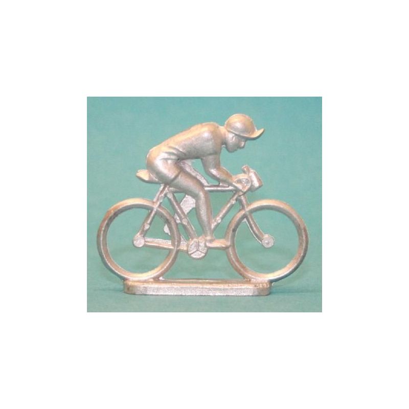 Cycliste en métal blanc