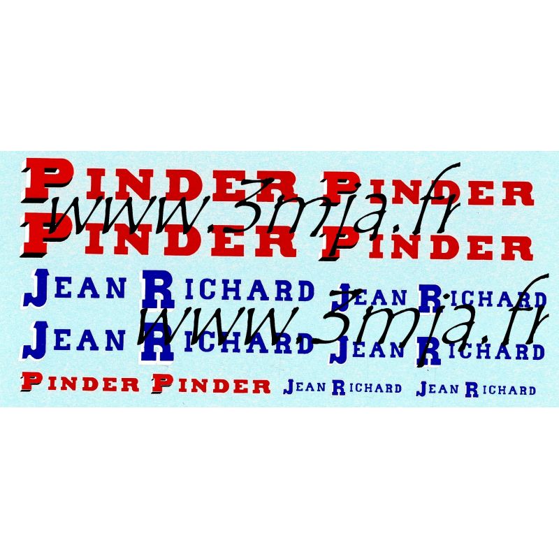 Décalcomanies PINDER - JEAN RICHARD