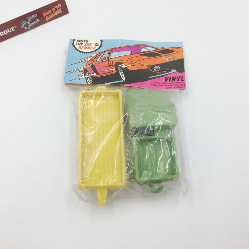 - Moto Toys NP VINYL - Mercedes Unimog vert et remorque jaune
