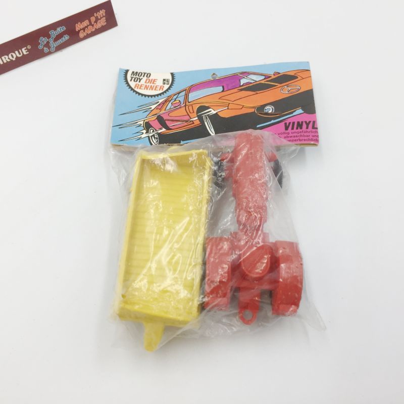 - Moto Toys NP VINYL - Tracteur Porsche rouge et remorque jaune